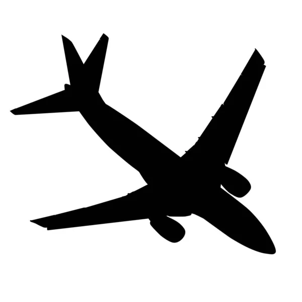 白色背景上飞机的剪影 — 图库矢量图片