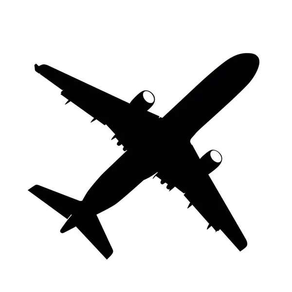 Silhuetas de aviões em um fundo branco — Vetor de Stock