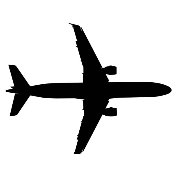 白色背景上飞机的剪影 — 图库矢量图片
