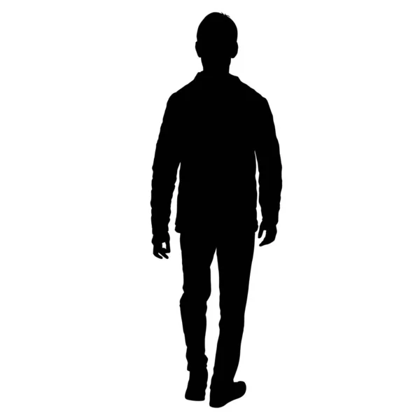 Silhouette des personnes debout sur fond blanc — Image vectorielle