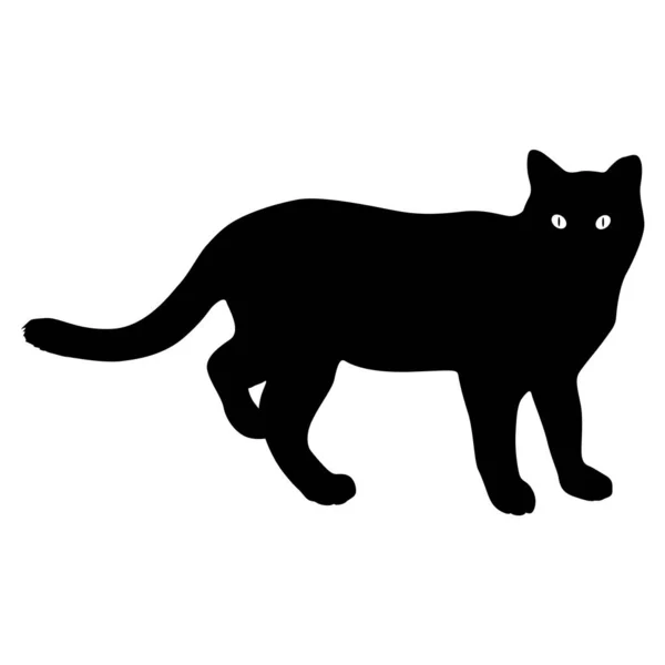 Silueta del lince sobre fondo blanco — Vector de stock