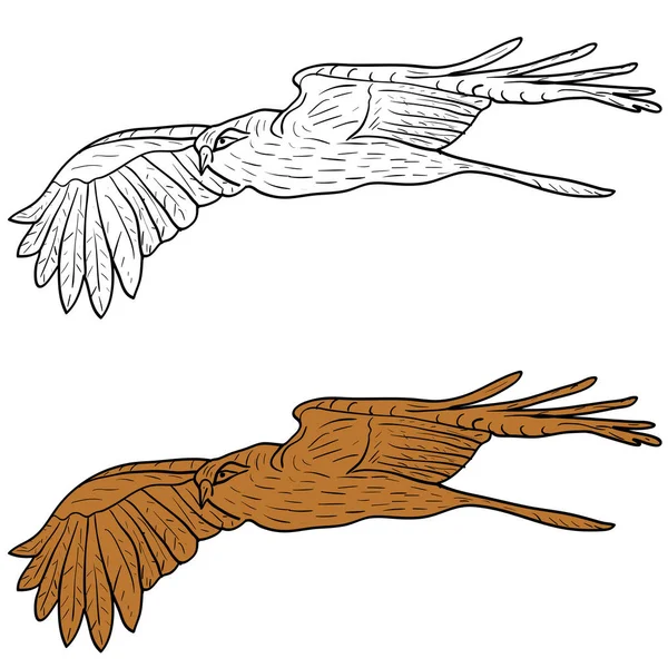 Boceto hermoso águila sobre un fondo blanco. Ilustración vectorial . — Vector de stock