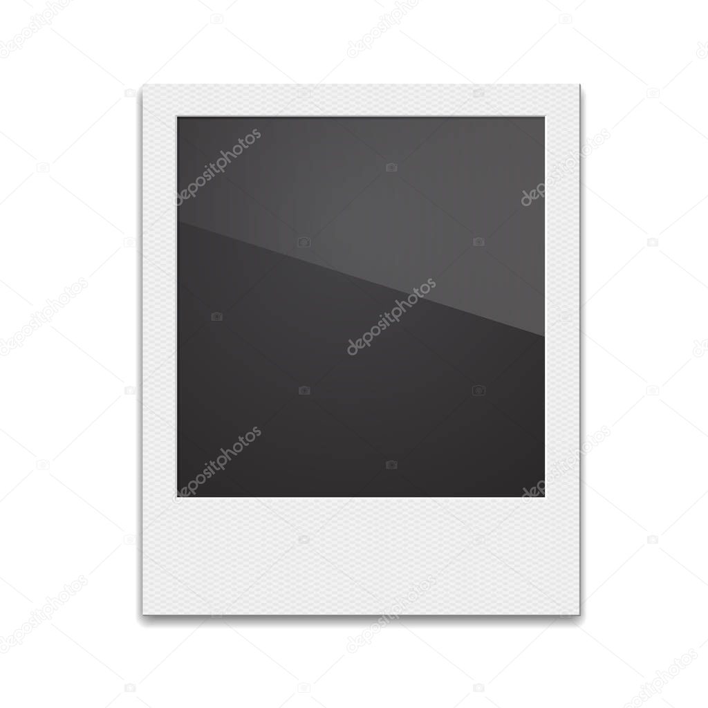 Retro Photo Frame Polaroid On White Background. Vector illustration