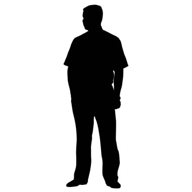 Beyaz arka plan üzerinde duran insanlar silüeti