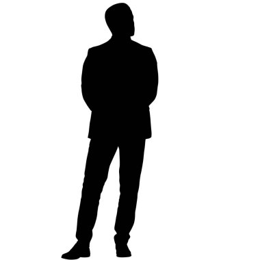 Beyaz arka plan üzerinde duran insanlar silüeti