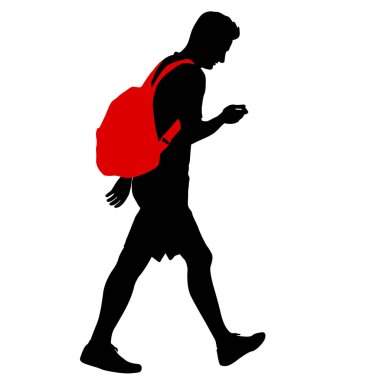 Ayakta, insanlar beyaz arka planda siyah siluet kişi