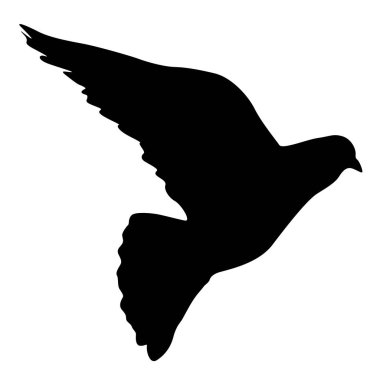 Aşk veya barış siluetleri güvercinkavramı