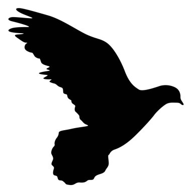 Aşk veya barış siluetleri güvercinkavramı