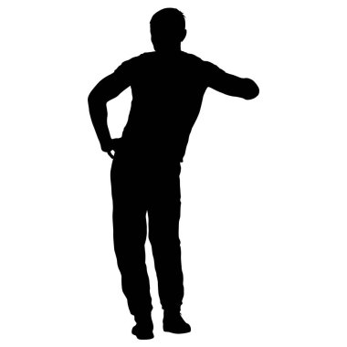 Ayakta, insanlar beyaz arka planda siyah siluet kişi