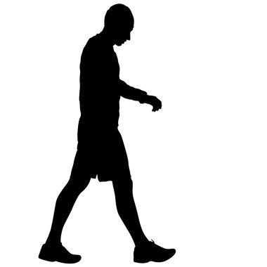 Ayakta, insanlar beyaz arka planda siyah siluet kişi