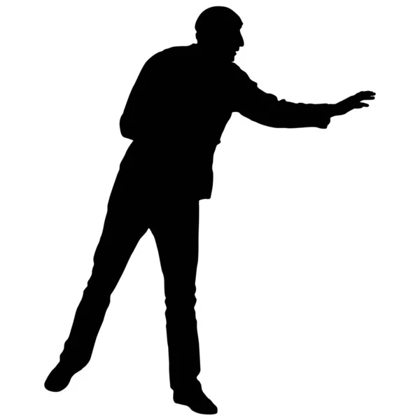 Svarta silhuetter mannen på vit bakgrund. Vektorillustration — Stock vektor