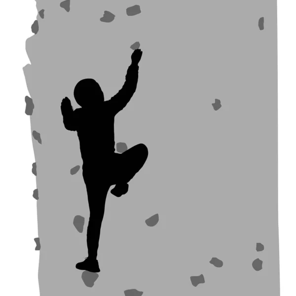 Μαύρη σιλουέτα ορειβάτης σε λευκό φόντο. — Διανυσματικό Αρχείο