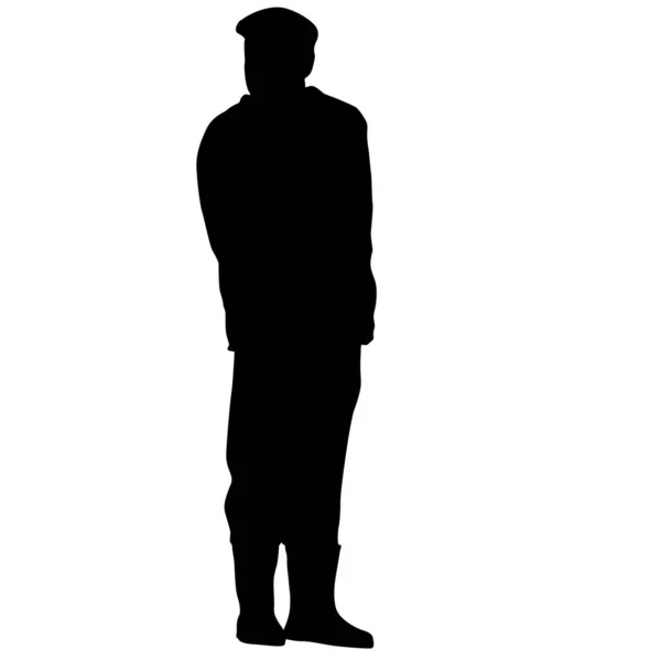 剪影人站立，白色背景的人 — 图库矢量图片