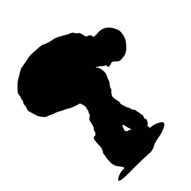 Siyah beyaz arka plan illüstrasyon snowboard siluetleri