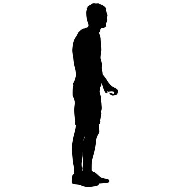 Ayakta, insanlar beyaz arka planda siyah siluet kişi