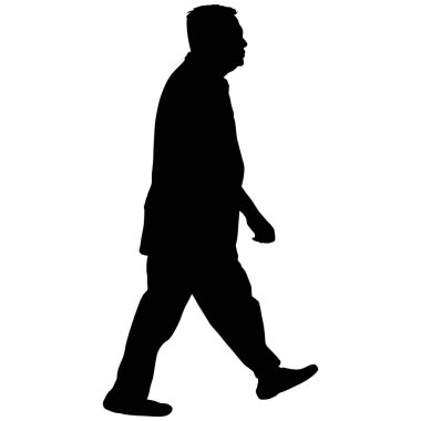 Ayakta, insanlar beyaz arka planda siyah siluet kişi