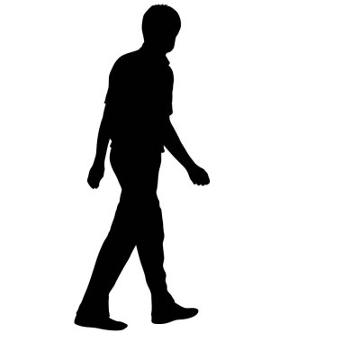 Ayakta, insanlar beyaz arka planda siyah siluet kişi