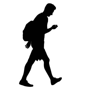 Ayakta, insanlar beyaz arka planda siyah siluet kişi