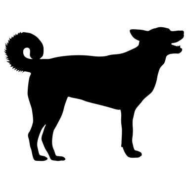 Labrador köpek siluet beyaz bir arka plan üzerinde
