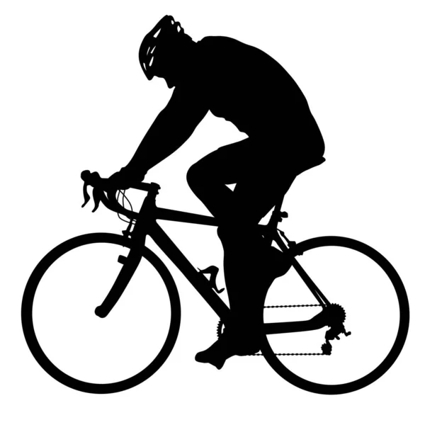Σιλουέτα ενός άνδρα ποδηλάτη σε λευκό φόντο — Διανυσματικό Αρχείο