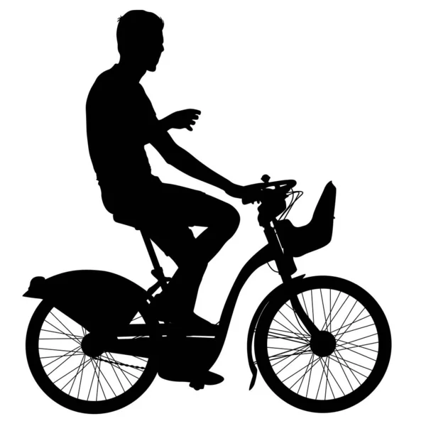 Silueta de un ciclista masculino. ilustración vectorial — Vector de stock