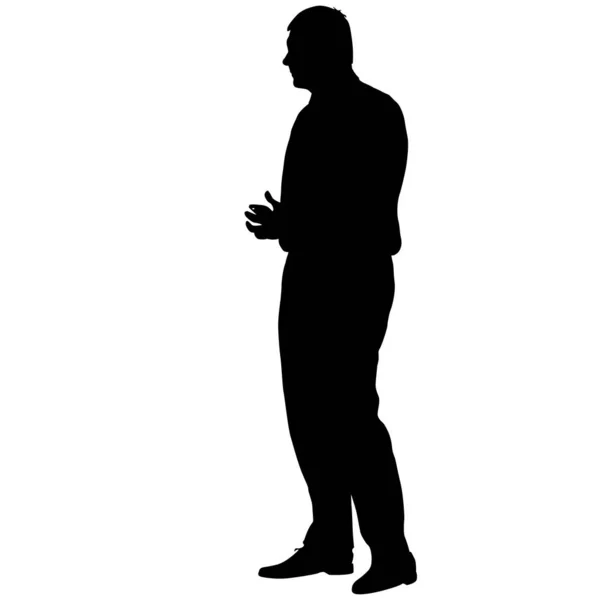 Черный силуэт ходячего человека на белом фоне — стоковый вектор