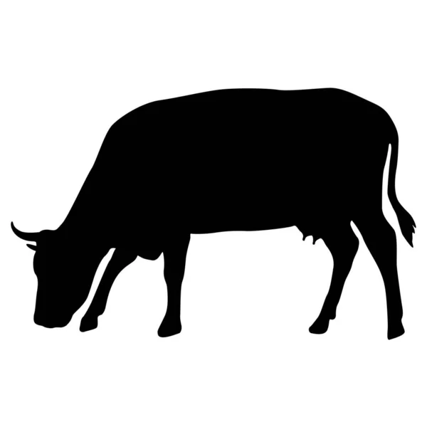 Schwarze Silhouette von Cash Cow auf weißem Hintergrund — Stockvektor