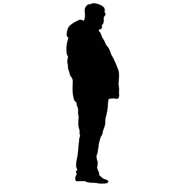 Silhouette uomo in piedi, persone su sfondo bianco — Vettoriale Stock