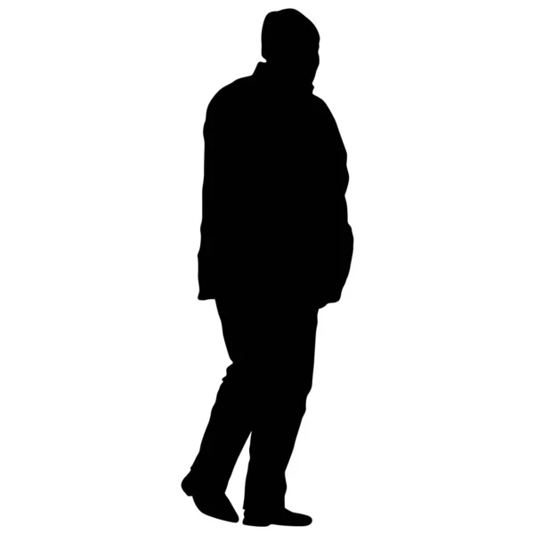 Silhouette man standing, people on white background — Stock Vector