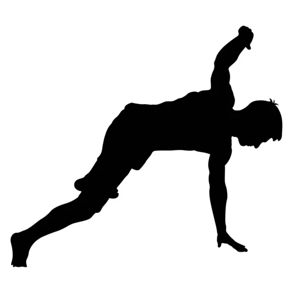 Black Silhouettes breakdancer on a white background — Stock Vector