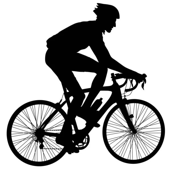 Bisikletçi bir erkeğin silueti. vektör illüstrasyonu — Stok Vektör