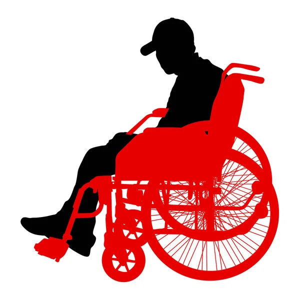 Silhouet van gehandicapten op een witte achtergrond. Vectorillustratie — Stockvector