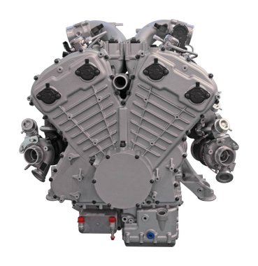 Beyaz arka plan üzerinde izole modern araba motoru
