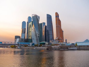 Moskova - 14 Ekim: Moskova Modern cam ve çelik gökdelenler 14 Ekim 2017 tarihinde Moskova, Rusya