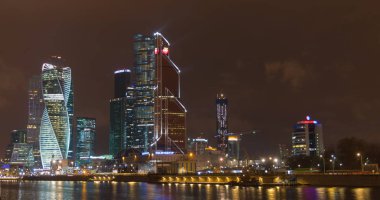 Moskova şehri (Moscow International Business Center) , Rusya gecesi