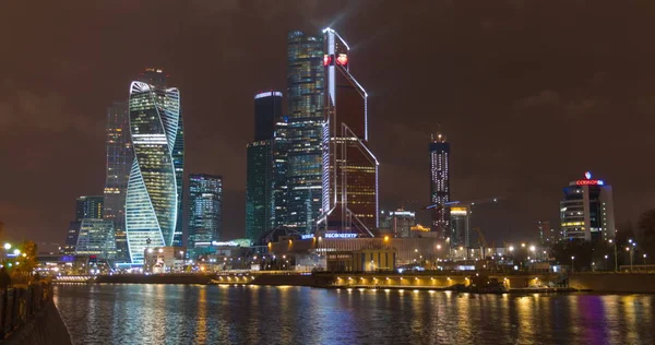 Moscú ciudad (Moscú International Business Center), Rusia noche —  Fotos de Stock