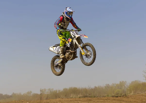 MOSCOW - JUNE 4: Motorcyclist at the European Championship in mo — Stock Photo, Image