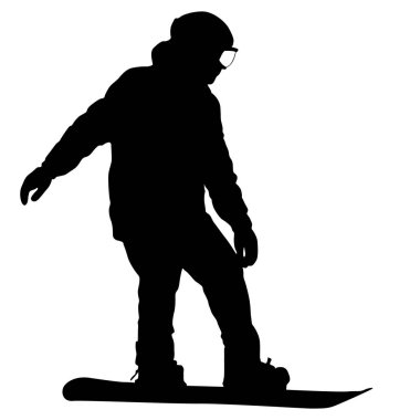 Siyah beyaz arka plan illüstrasyon snowboard siluetleri