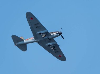 Moskova Rusya Zhukovsky Havaalanı 31 Ağustos 2019: Uluslararası havacılık salonu MAKS-2019 'un Ilyushin II-2 - 2..