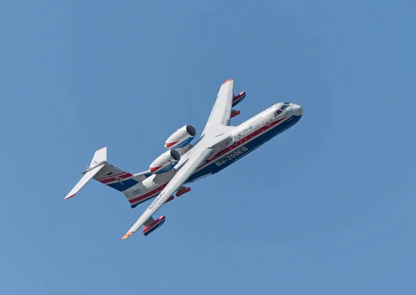 Moskau Russland Flugplatz Schukowski August 2019 Demonstrationsflug Eines Düsenamphibienflugzeugs Vom — Stockfoto