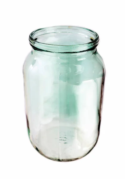 Пустой Стеклянный Кувшин Изолирован Белом Фоне — стоковое фото