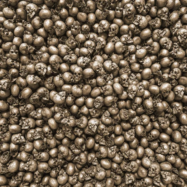 Achtergrond, textuur gemaakt van menselijke schedels — Stockfoto