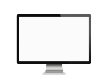Boş bilgisayarı izlemek izole üzerinde beyaz arka plan