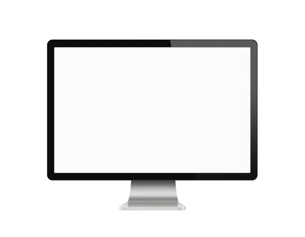 Чистый монитор компьютера изолирован на белом фоне — стоковое фото