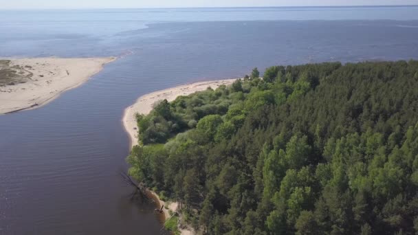 Gauja Rivière Lettonie Drone Dans Mer Baltique Vue Aérienne Uhd — Video