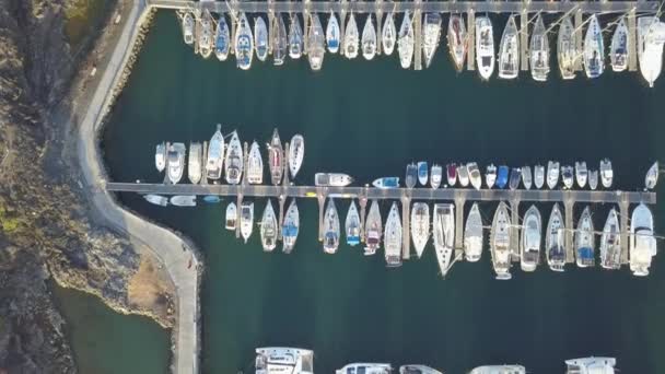 鸟瞰港特内里费岛加那利群岛西班牙无人机顶部查看 Uhd — 图库视频影像
