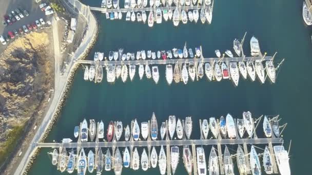 Flygfoto Över Hamnen Teneriffa Kanarieöarna Spanien Drone Ovanifrån Uhd Video — Stockvideo