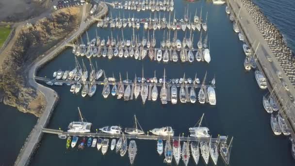 Vista Aérea Porto Ilha Tenerife Canário Espanha Drone Vista Superior — Vídeo de Stock