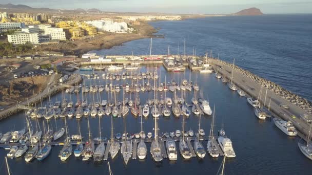 Vista Aérea Porto Ilha Tenerife Canário Espanha Drone Vista Superior — Vídeo de Stock