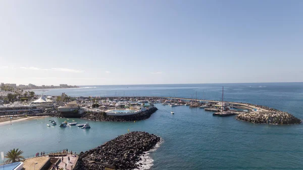 Vista Aérea Del Puerto Tenerife Isla Canarias España Drone Vista — Foto de Stock